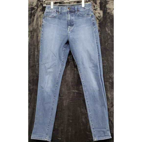 Uniqlo‎ Jeans Womens Size 26 Blue Denim Cotton Pockets Flat Front Medium Wash - Picture 1 of 7